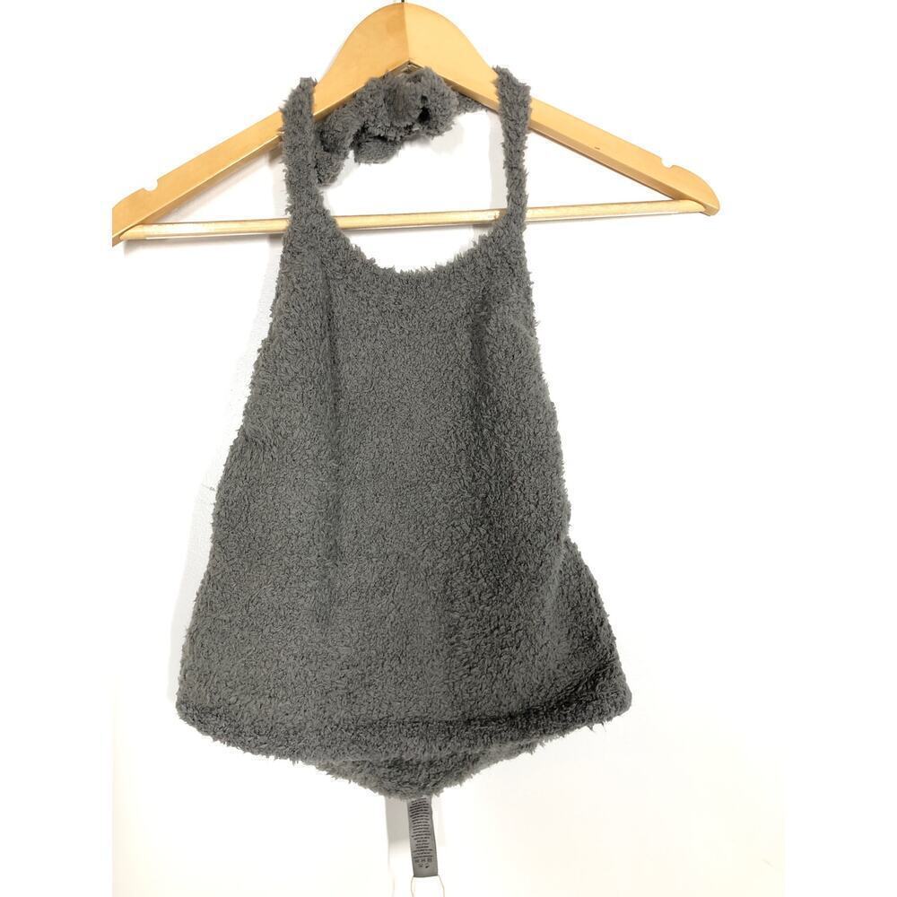 SKIMS Cozy Knit Halter Top Tie Neck Bralette in Smoke Gray NWT Size 4X 5X